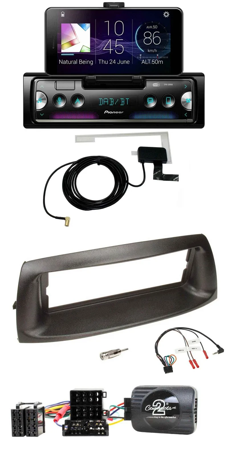 Автомагнитола для Fiat Punto 1999–2005 Pioneer DAB, Bluetooth, USB