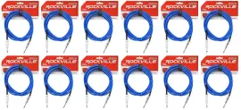 Инструментальный кабель Rockville RCGT10BL Blue 3 м (12 штук)