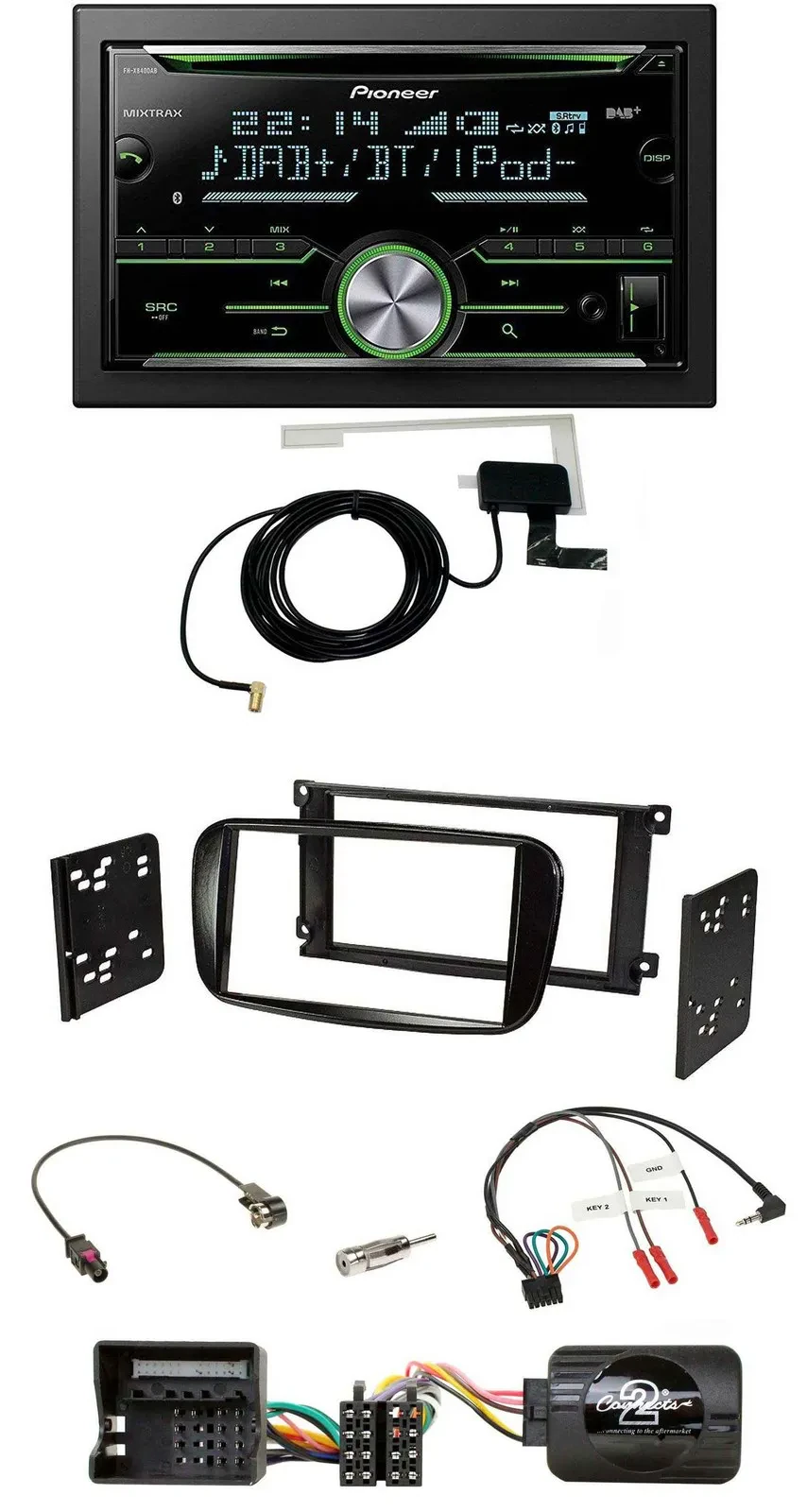 Pioneer CD USB Lenkrad Bluetooth 2DIN DAB Autoradio für Ford Mondeo 07-14 S-Max