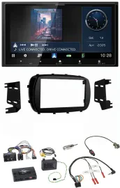 Kenwood Bluetooth 2DIN USB DAB Lenkrad Autoradio für Fiat 500X ab 2014