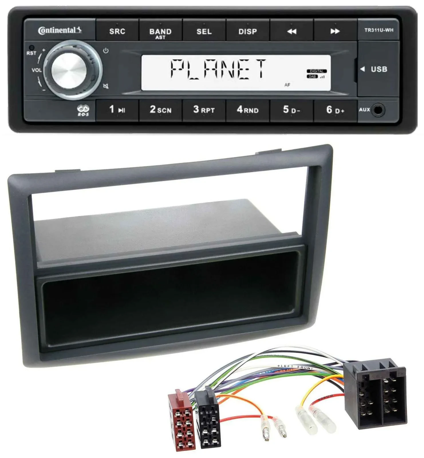Continental USB MP3 AUX 1DIN Autoradio für Renault Megane Scenic ab 07 schwarz