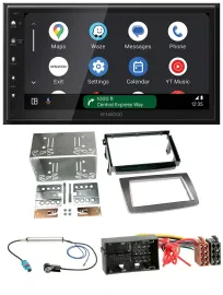 Автомагнитола Kenwood 2DIN DAB, Bluetooth, USB, MP3 для Alfa Romeo Mito (с 2014), серебристый