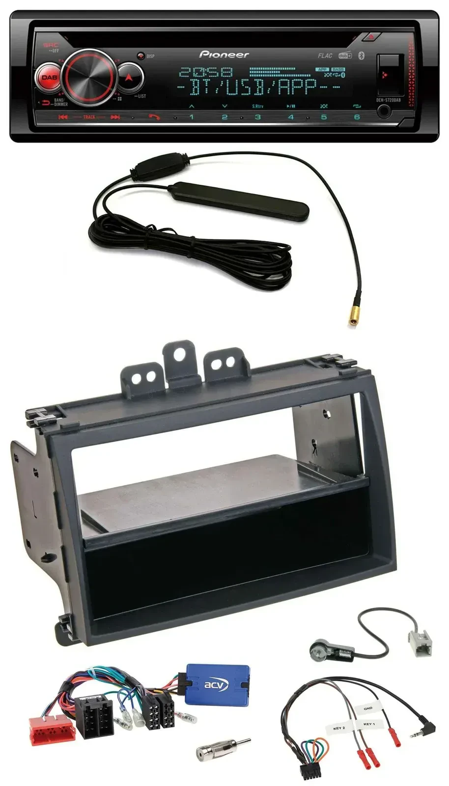 Автомагнитола Pioneer USB, DAB, Bluetooth, CD, для Hyundai i20 (2009–2011), черный