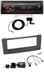 Автомагнитола Pioneer 1-DIN USB DAB MP3 для Fiat Grande Punto (2006–2010), черная, поддержка кнопок на руле