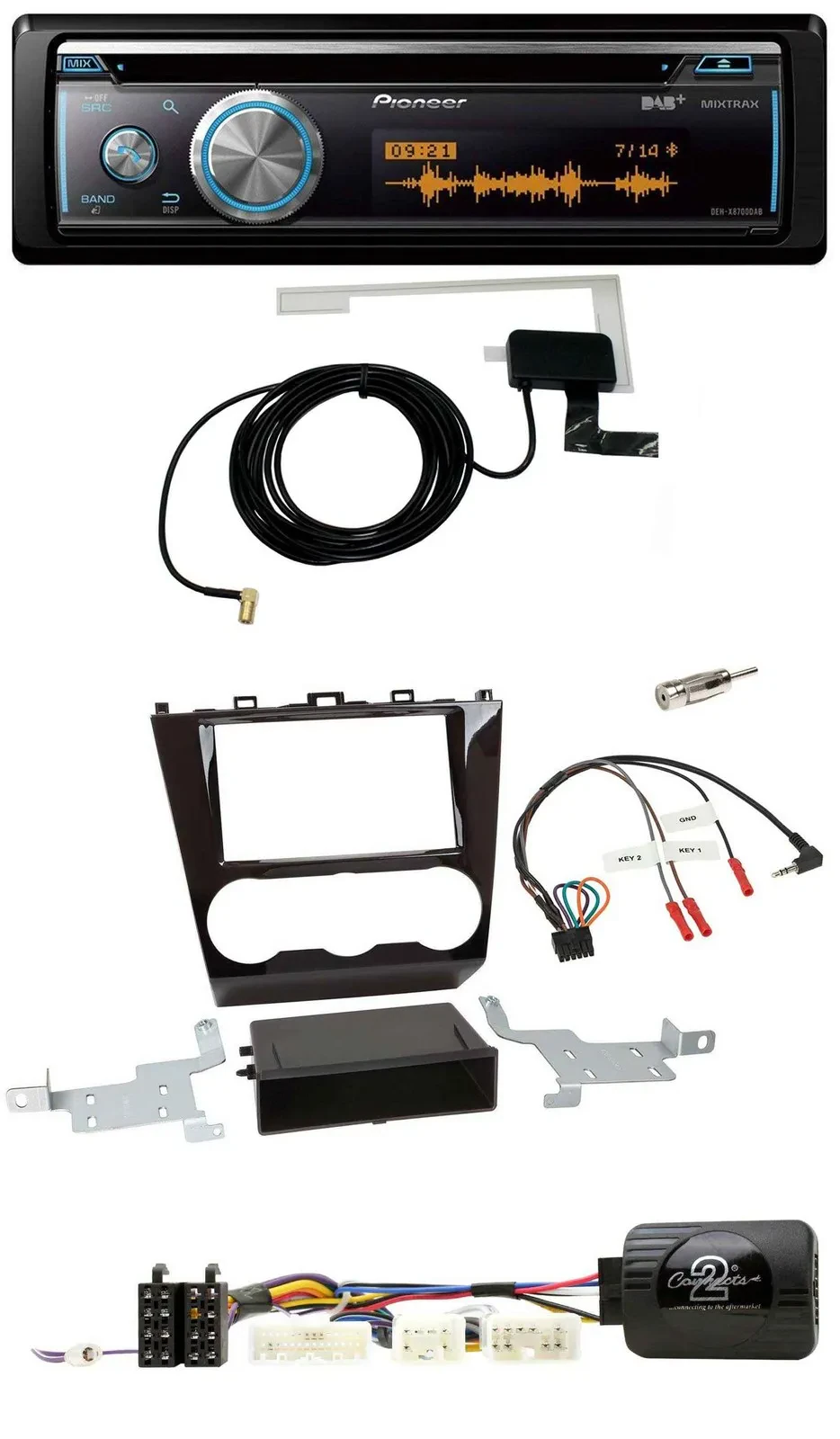 Pioneer Bluetooth DAB Lenkrad USB CD Autoradio für Subaru Forester ab 2015