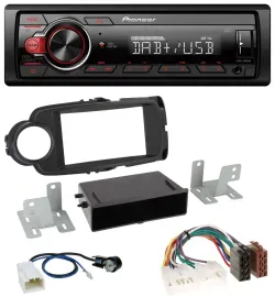 Pioneer MP3 1DIN DAB USB AUX Autoradio für Toyota Yaris (11-14) - schwarz