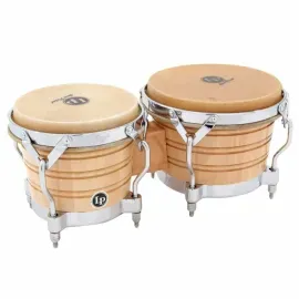 Latin Percussion LP201A-2 Bongo Drum Natural / Chrome