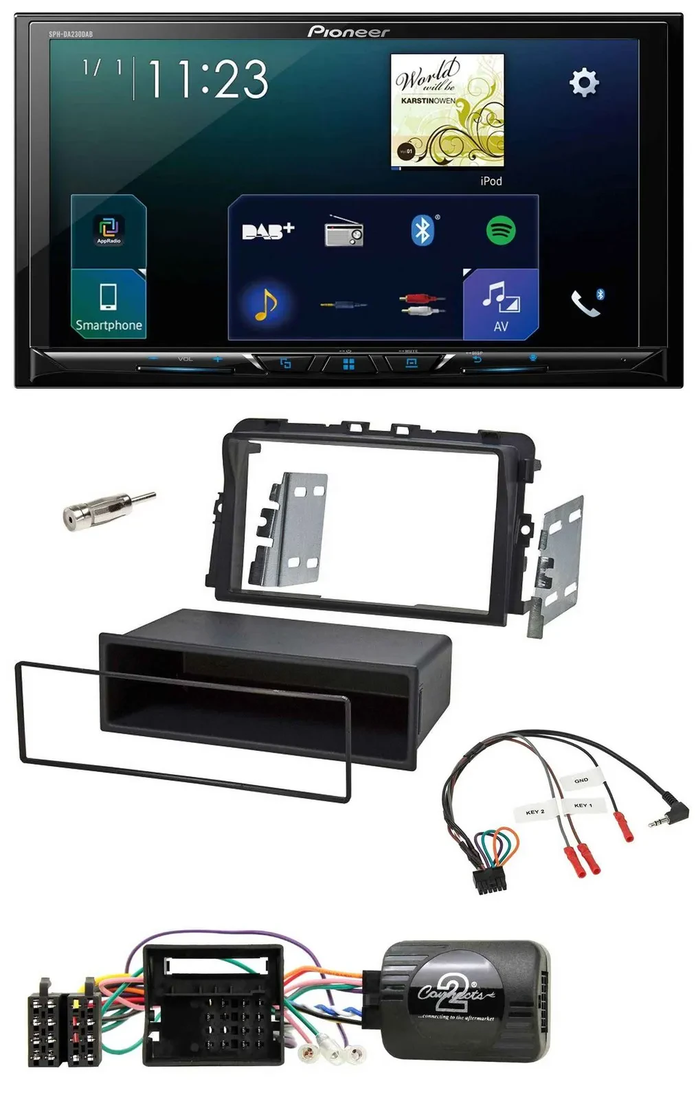 Pioneer Lenkrad Bluetooth USB 2DIN DAB Autoradio für Opel Vivaro 2011-2015