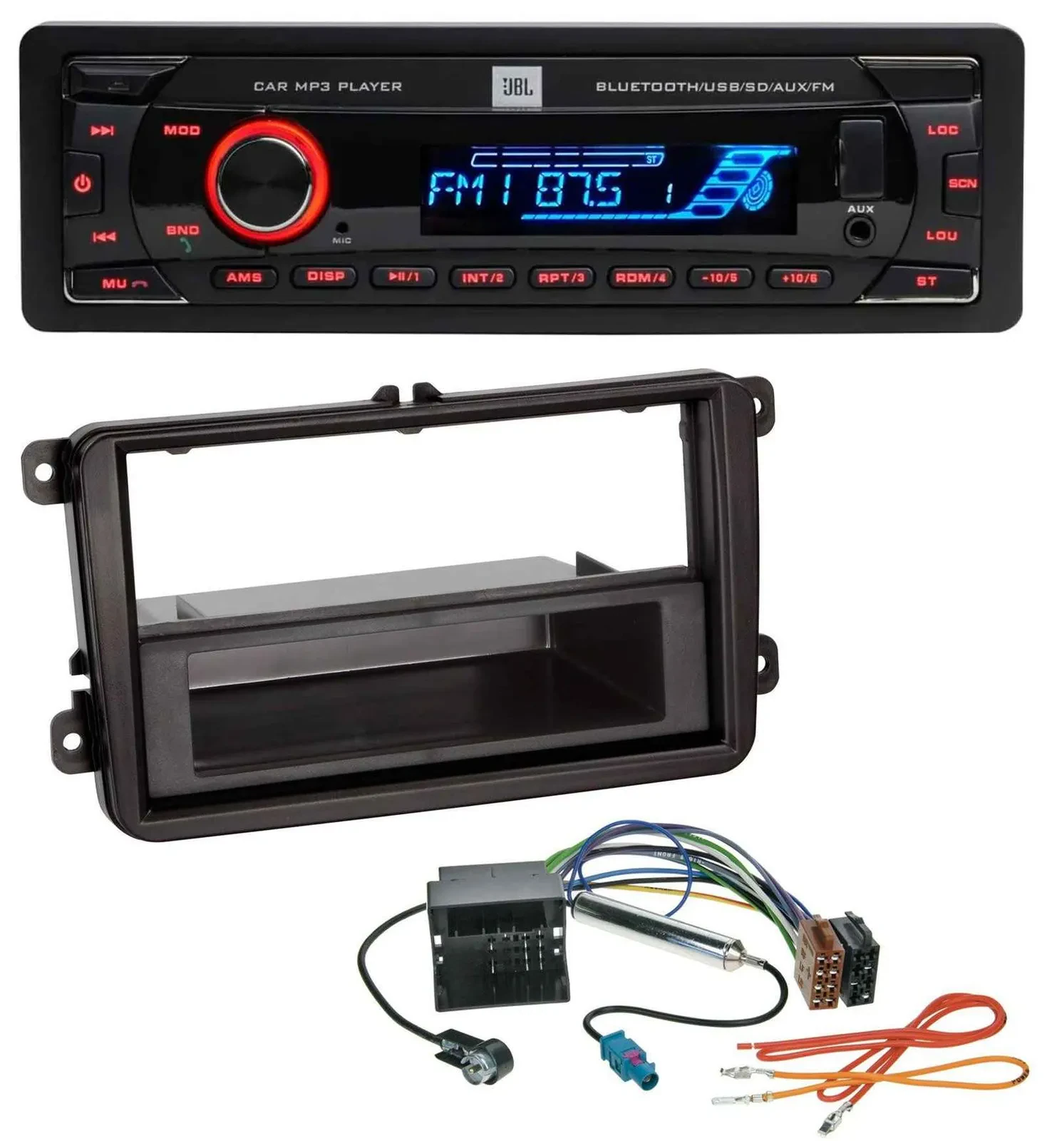 JBL AUX MP3 USB Bluetooth SD Autoradio für Seat Alhambra ab 10 Leon 09-12 Toledo