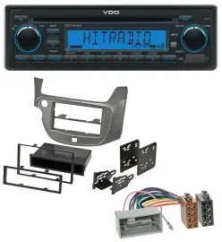 VDO AUX MP3 1DIN CD USB Autoradio für Honda Jazz (ab 2009) - silber