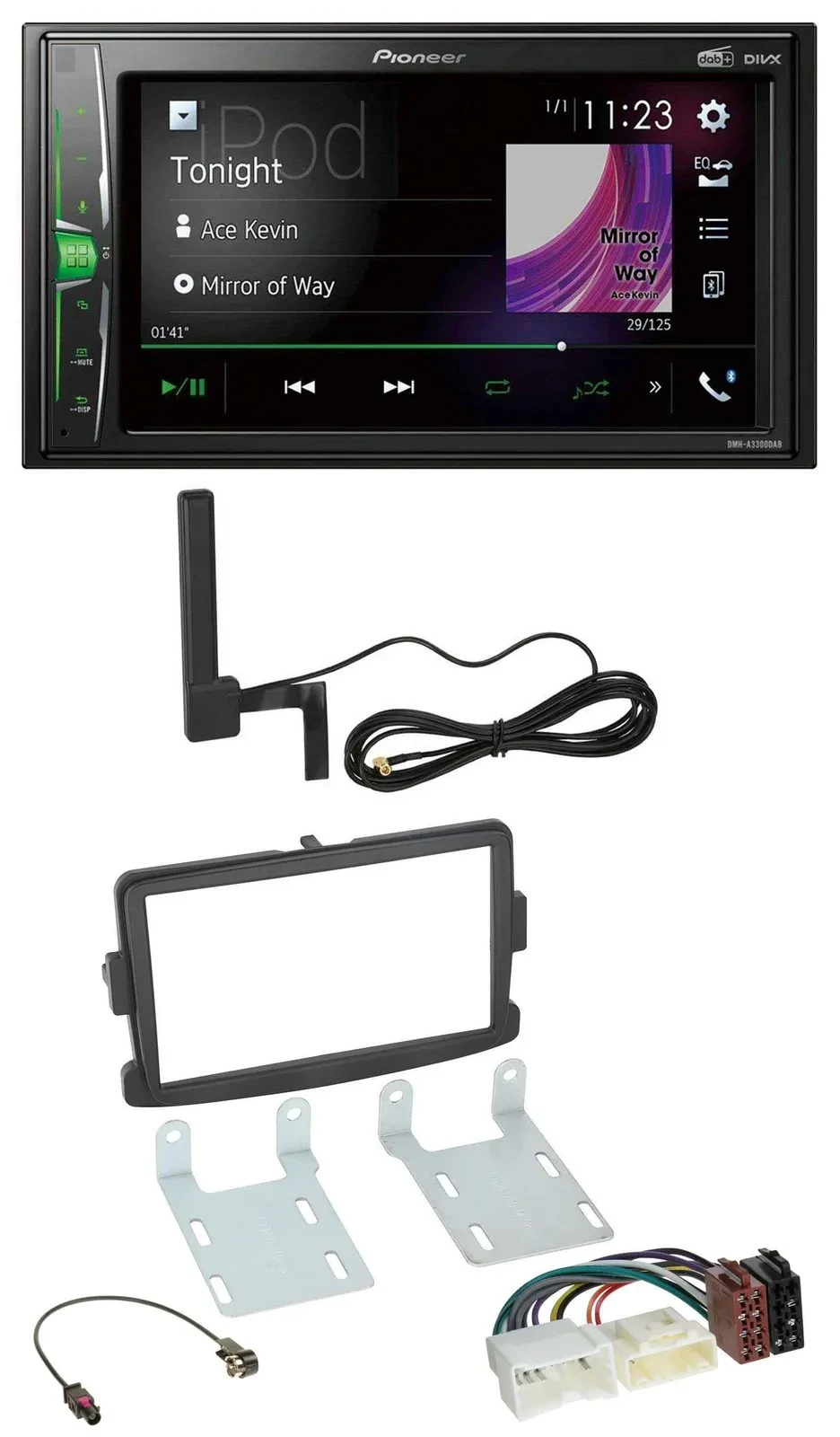 Автомагнитола для Dacia Dokker/Duster/Lodgy/Logan Pioneer 2-DIN, MP3, DAB, Bluetooth, AUX