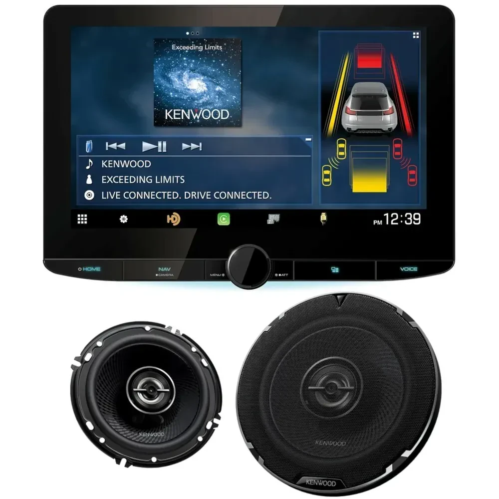 Автомагнитола Kenwood DNR1008RVS + KFC-1698RS 2-DIN 10.1" (набор, с 6.5" коаксиальными динамиками)