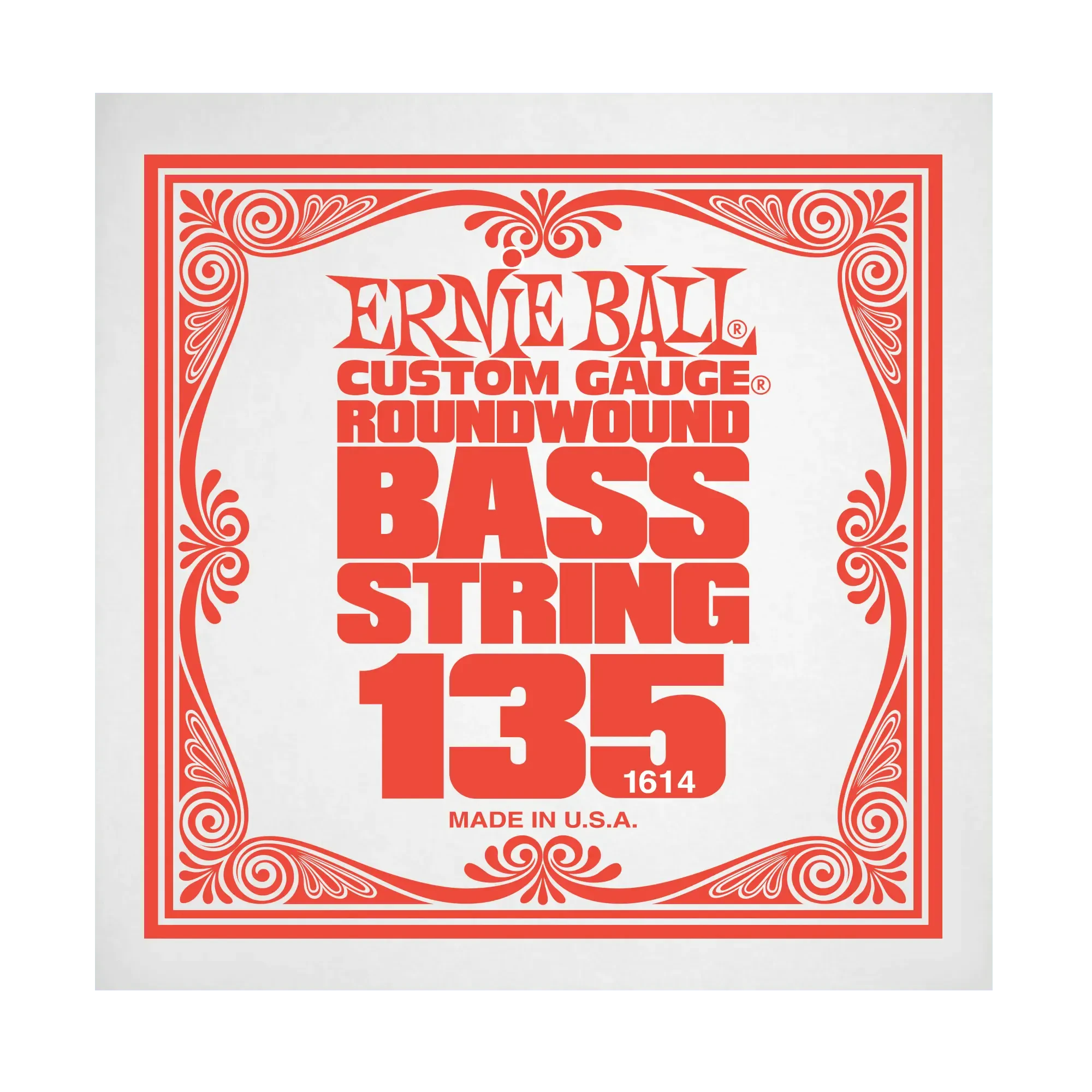 Струна для бас-гитары Ernie Ball P01614, сталь никелированная, круглая оплетка, калибр 135