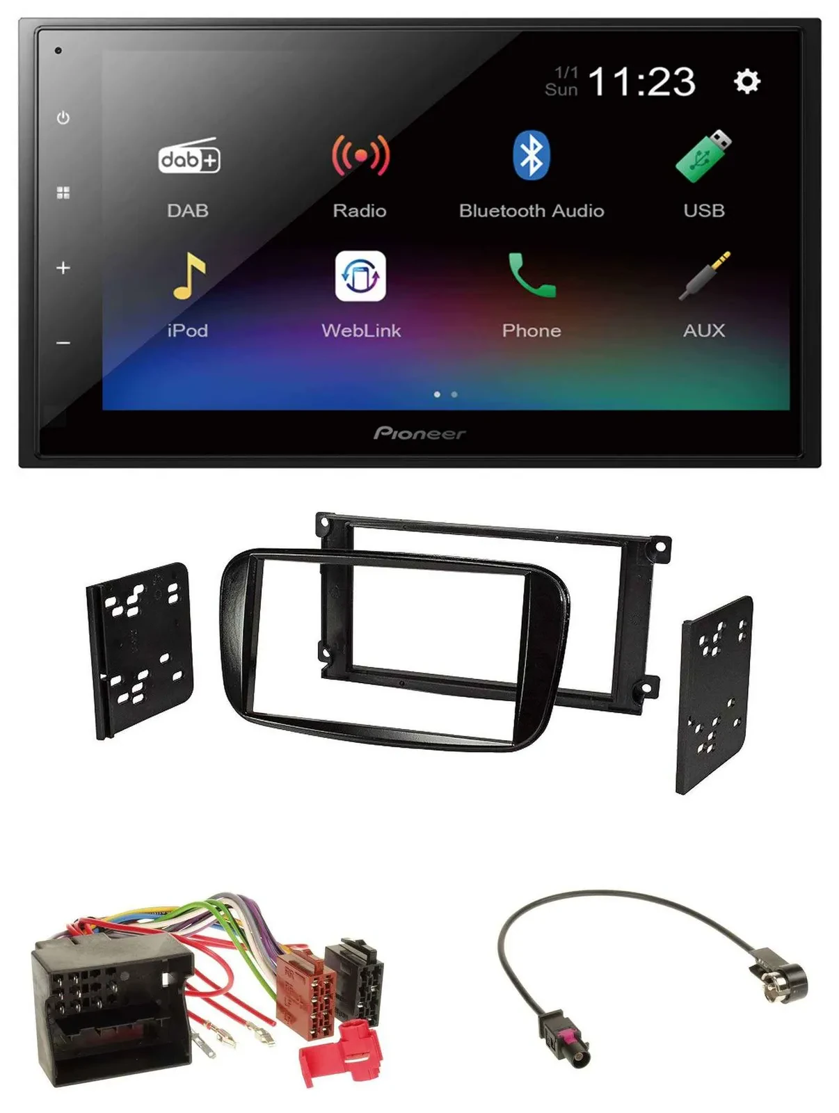 Pioneer USB Bluetooth DAB 2DIN MP3 Autoradio für Ford Mondeo S-Max 2007-2014 glä