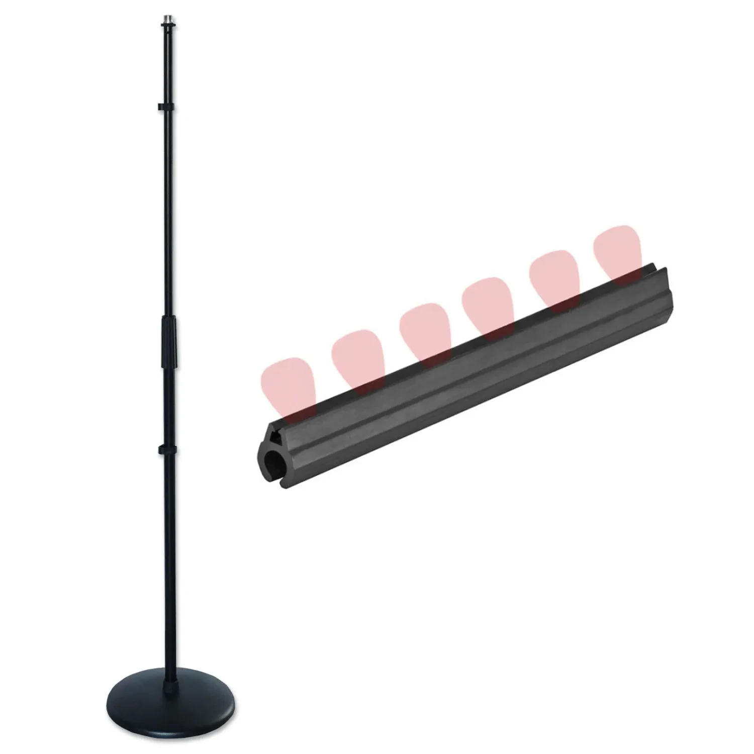 Стойка для микрофона keepdrum MS015 прямая, с держателем медиаторов