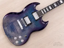 2019 Gibson SG Modern Blueberry Fade Flame Top w/ Burstbucker Pro PAFs, Case