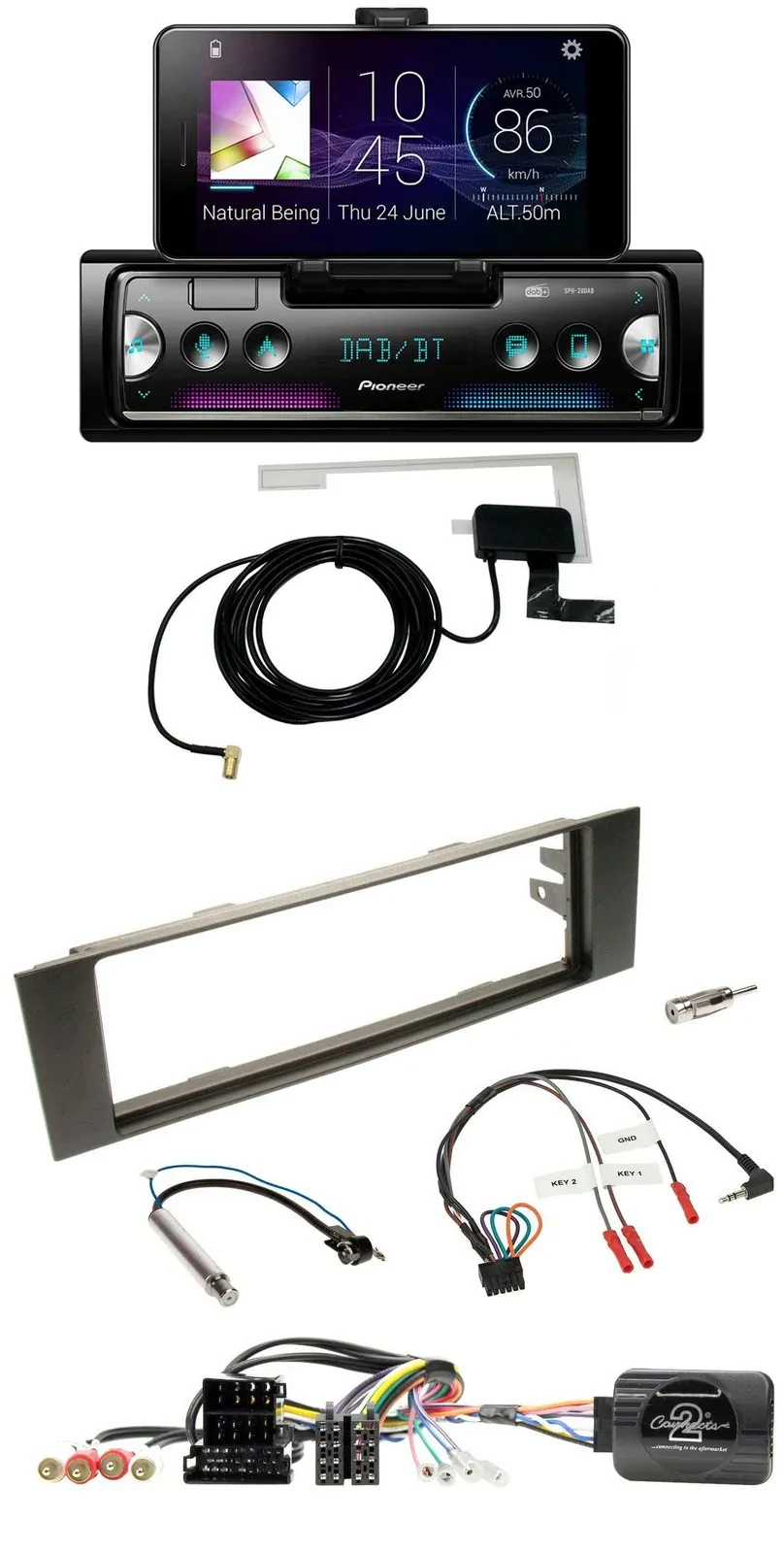 Pioneer DAB Bluetooth Lenkrad USB Autoradio für Audi A3 (2003-2006)