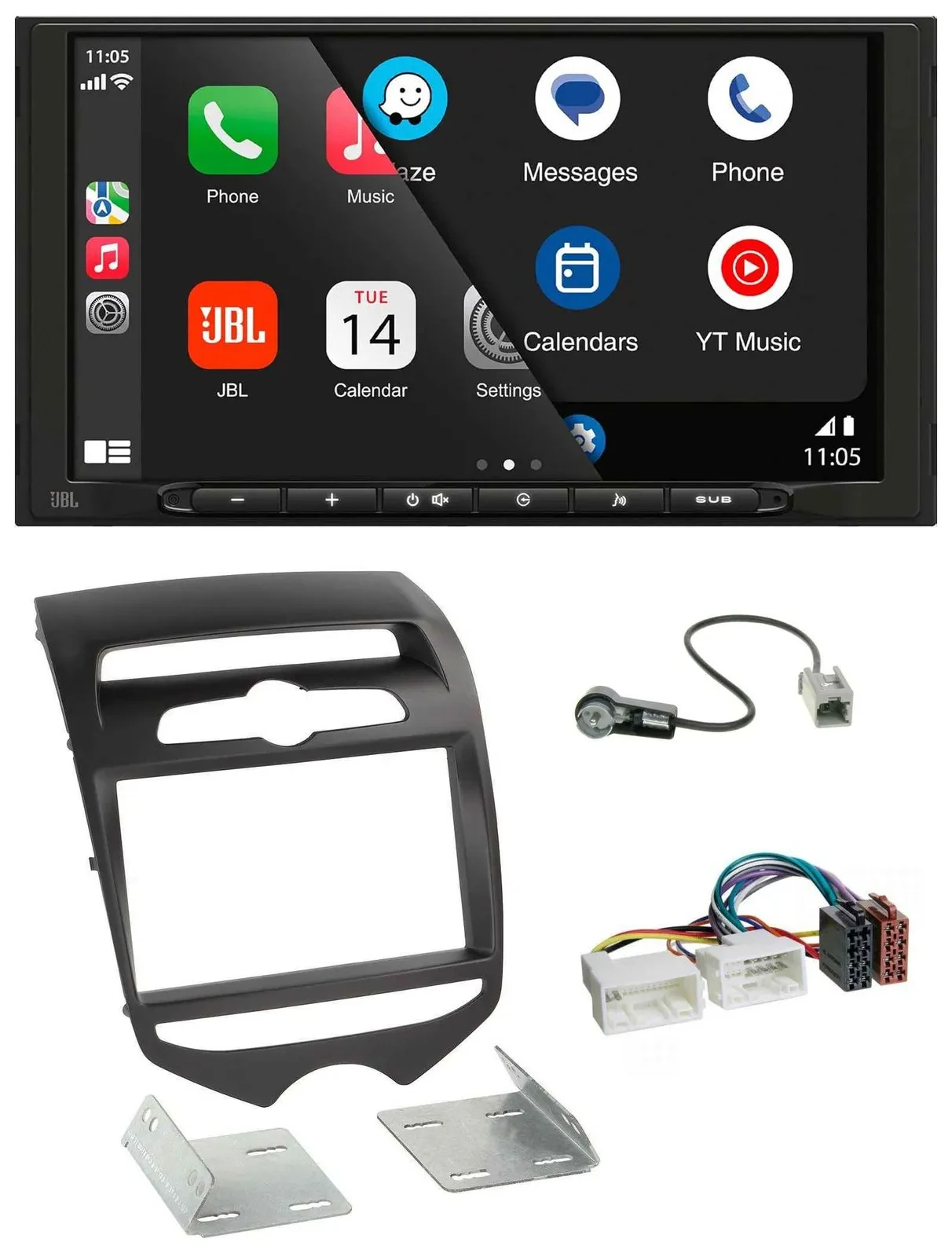 JBL USB 2DIN MP3 Bluetooth AUX Autoradio für Hyundai ix20 ab 2010 man. Klima