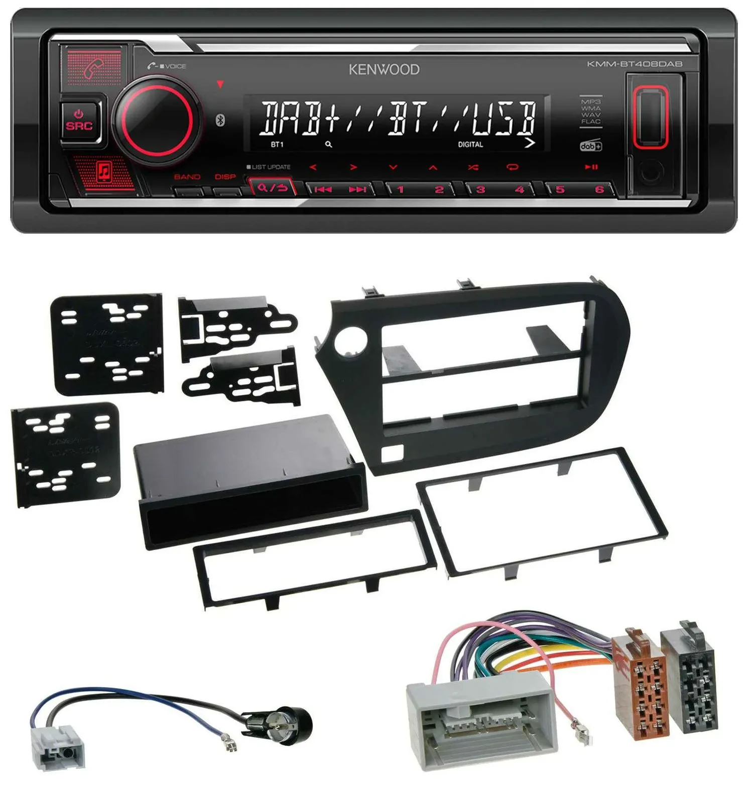Kenwood MP3 Bluetooth USB DAB Autoradio für Honda Insight (ZE2, 2009-2013)