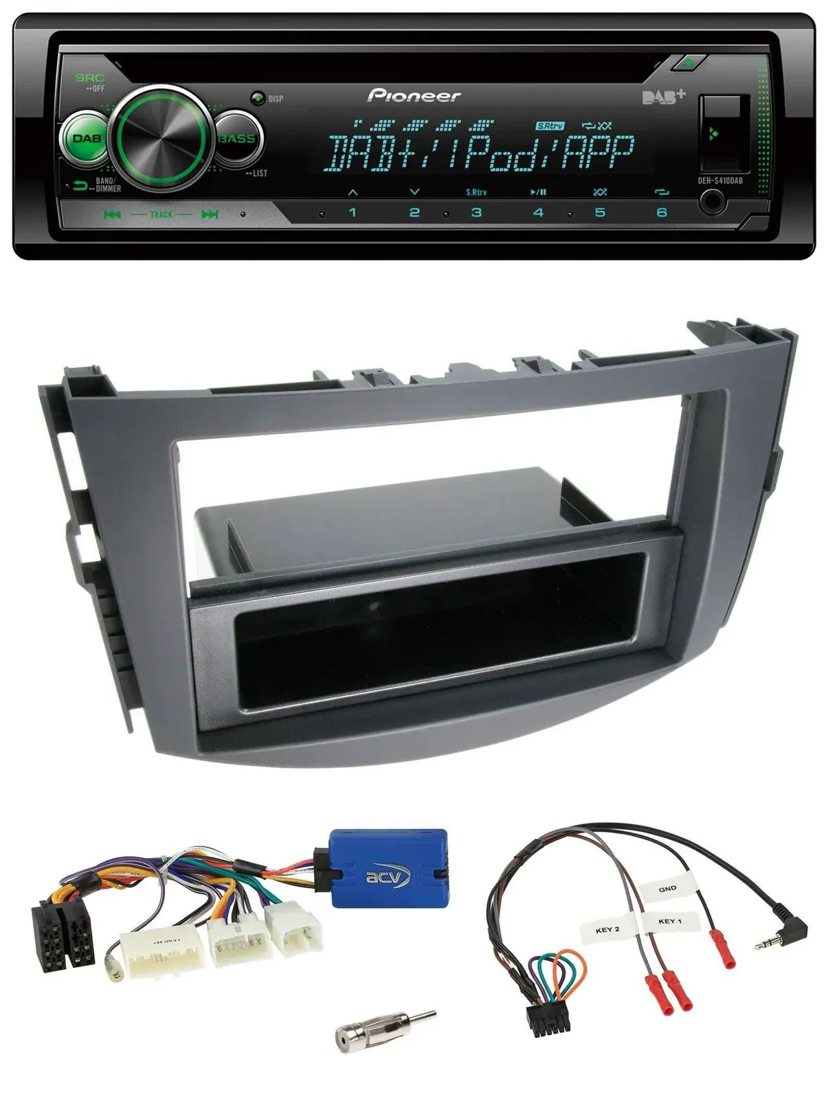 Автомагнитола для Toyota RAV4 (2011–2013) Pioneer USB MP3 DAB CD с поддержкой управления с руля