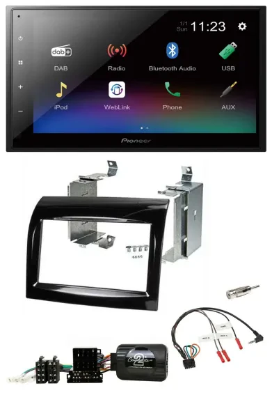 Pioneer USB Bluetooth DAB 2DIN Lenkrad Autoradio für Fiat Ducato 2012-2015 Piano