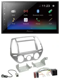 Автомагнитола для Hyundai i20 Pioneer 2DIN, USB, Bluetooth, DAB, MP3 (2012–2014, ручной климат)