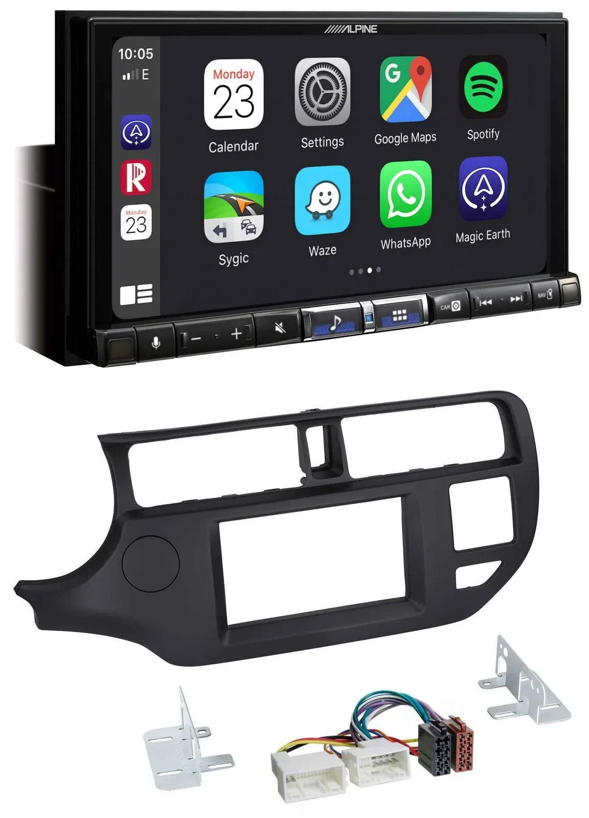 Alpine 2DIN DAB USB MP3 Bluetooth Autoradio für Kia Rio 11-14 UB schwarz