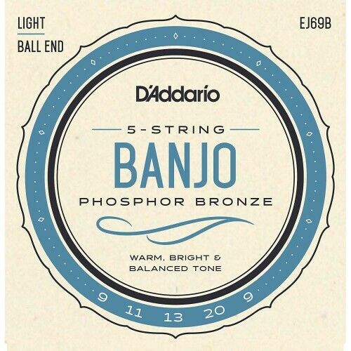 Струны для банджо Daddario EJ69B Banjo 5-String Ball End/Phosphor Bronze