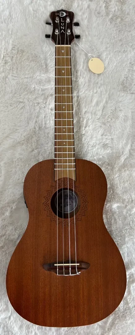Luna Guitars UKE VMB EL Vintage Mahogany Baritone Ukulele with preamp