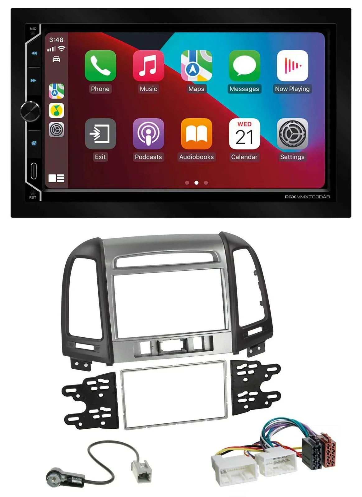 ESX 2DIN DAB USB MP3 Bluetooth Autoradio für Hyundai Santa Fe 3 Schalter 06-12