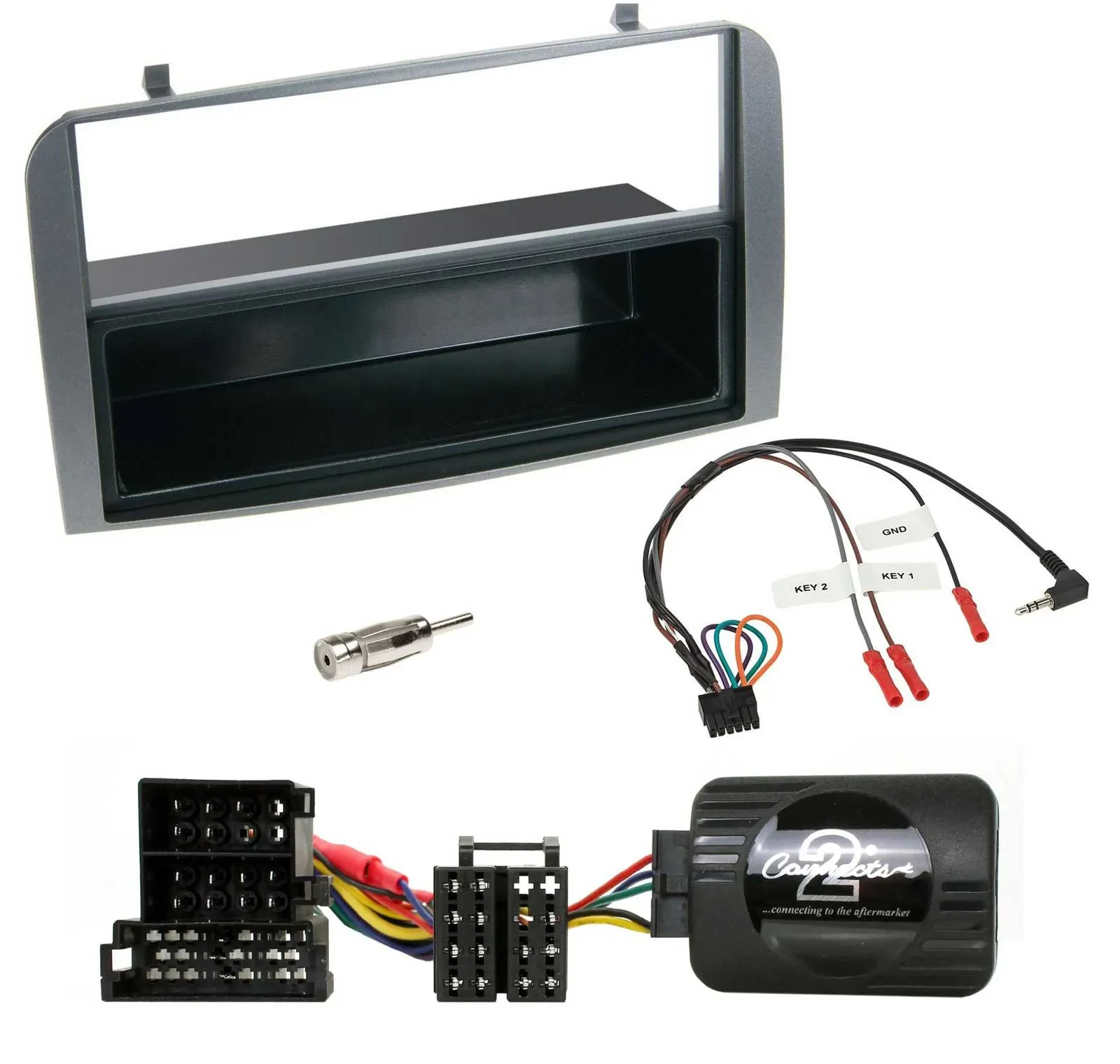 Radioset Lenkradadapter DIN Autoradio für Alfa 147 GT anthrazit Ablage