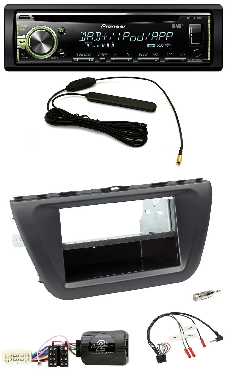 Автомагнитола для Suzuki SX4 (с 2013) Pioneer MP3, USB, CD, DAB, поддержка кнопок на руле