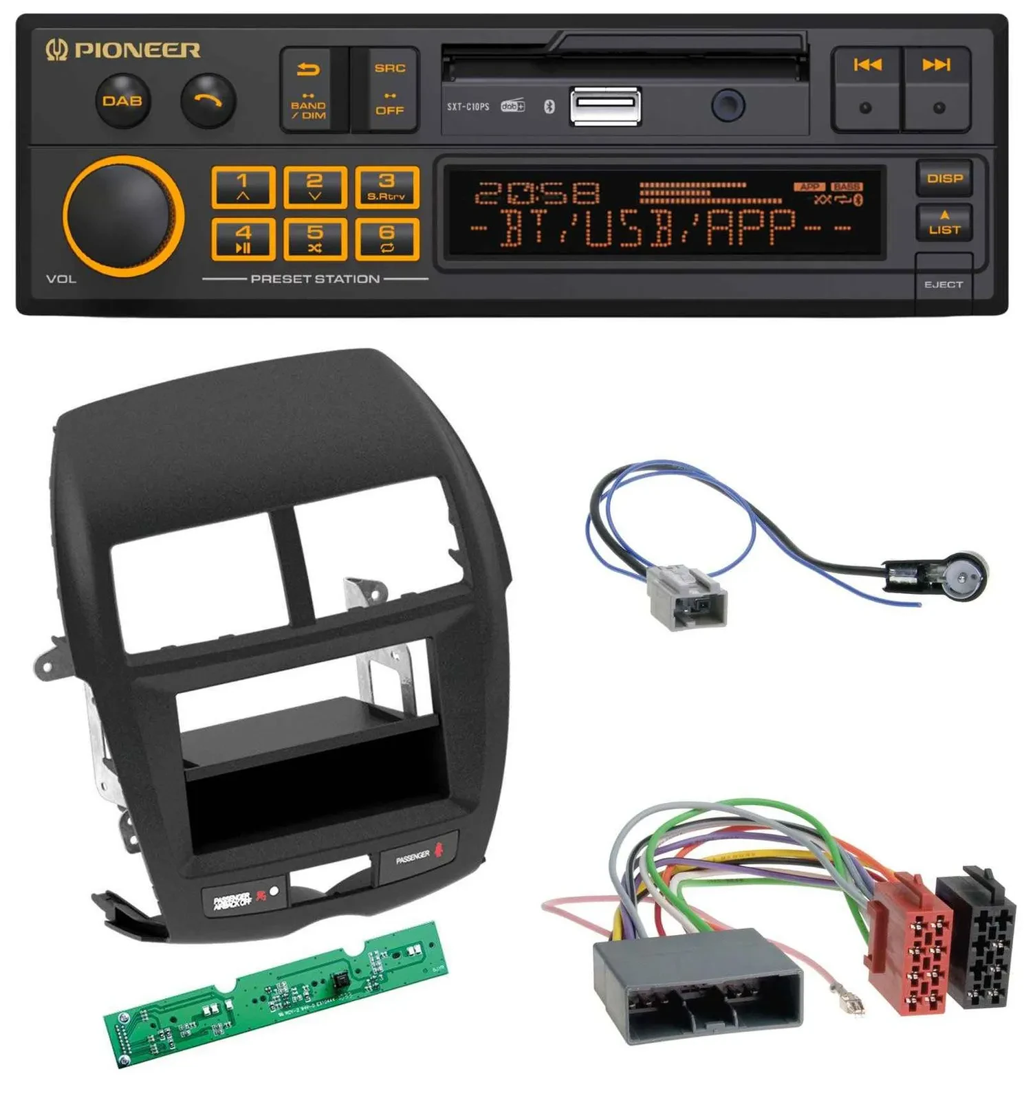 Автомагнитола для Mitsubishi ASX (2010–2014) Pioneer DAB MP3 USB Bluetooth