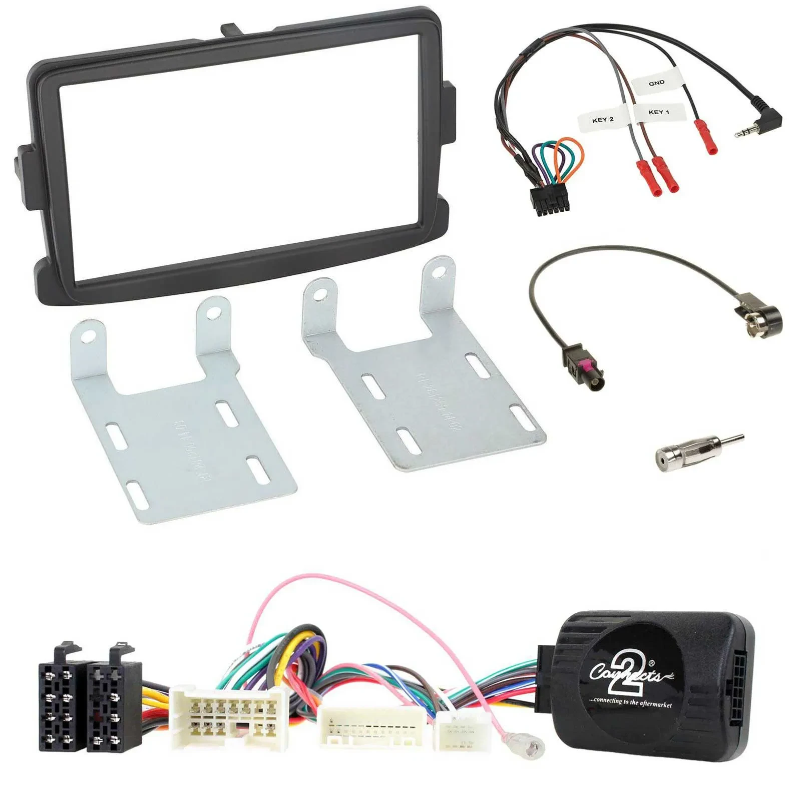 Radioset Lenkradadapter Doppel DIN Autoradio für Dacia ab 2012 schwarz