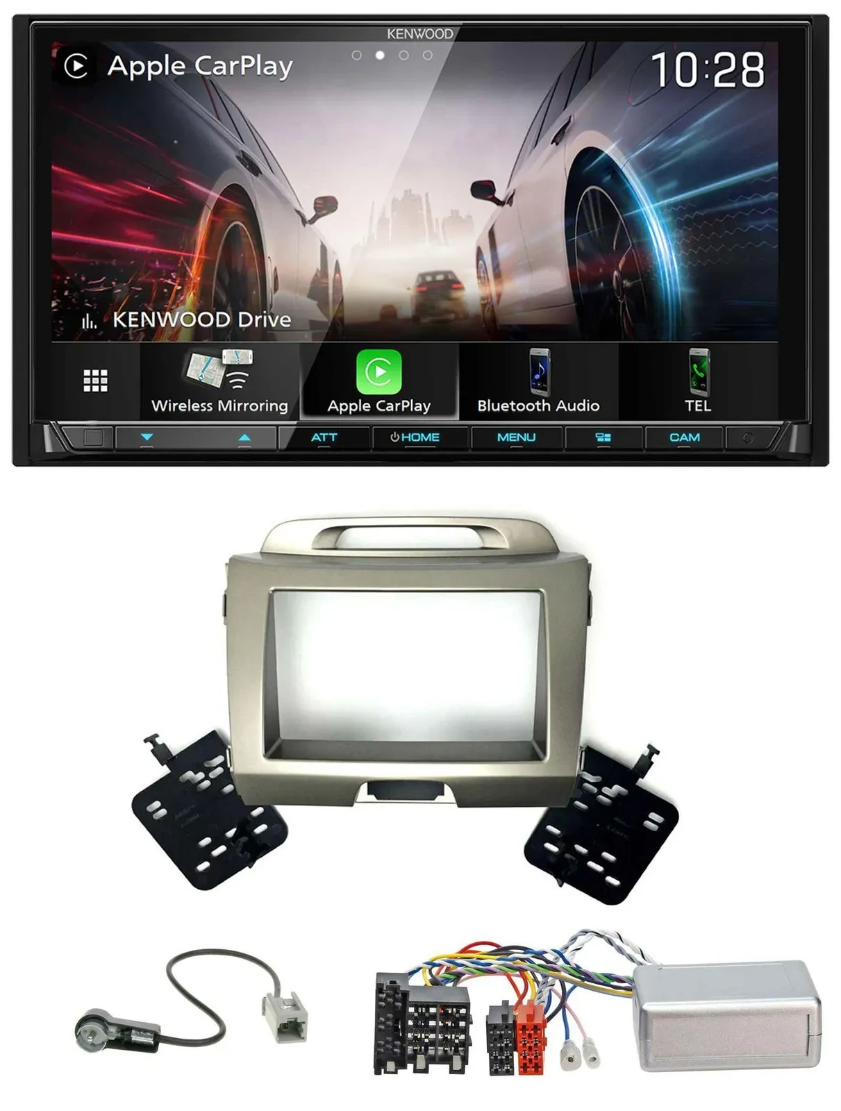 Kenwood Lenkrad 2DIN USB DAB Bluetooth Autoradio für Kia Sportage 3 2010-2015 si