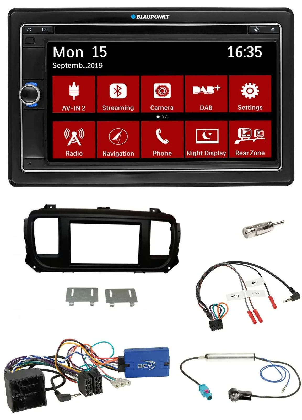 Blaupunkt TMC USB Lenkrad Bluetooth DAB 2DIN Navigation für Citroen Spacetourer