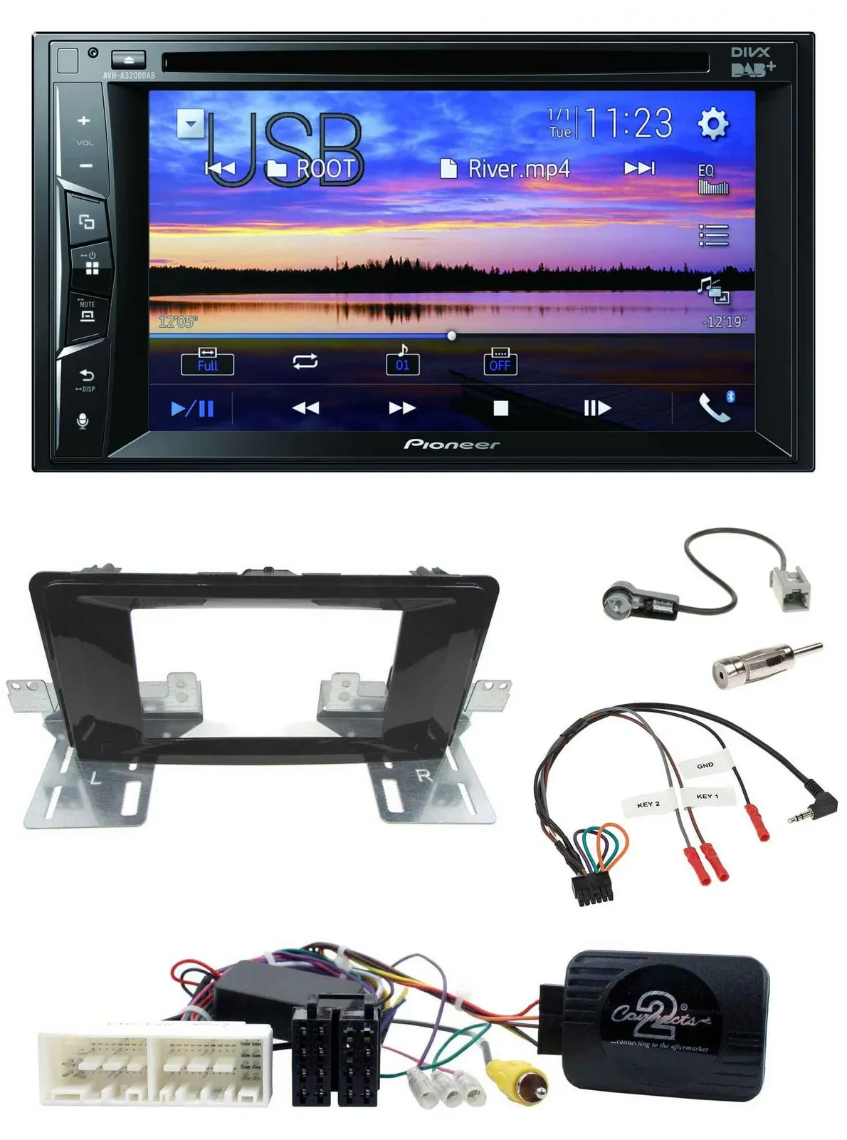 Pioneer Bluetooth 2DIN USB DVD DAB Lenkrad Autoradio für Hyundai H 350 ab 2016