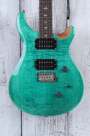 Б/У Электрогитара PRS SE Custom 24, топ из фигурного клёна, цвет бирюзовый, с чехлом