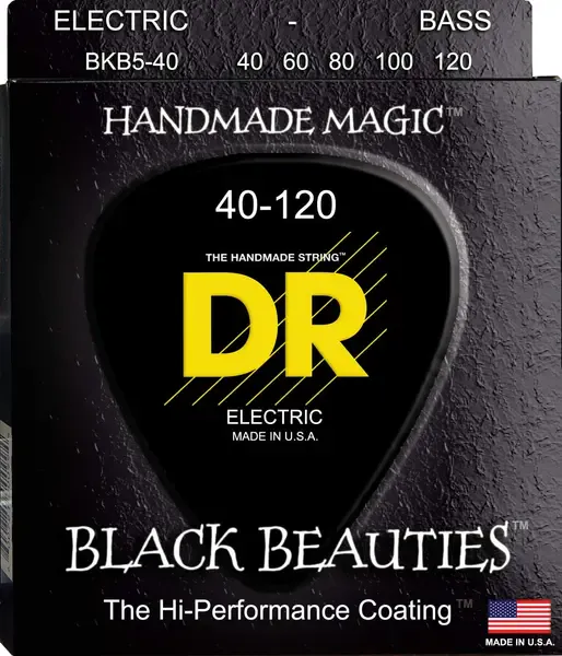 Струны для 5-струнной бас-гитары DR Strings BKB5-40 Black Beauties 40-120