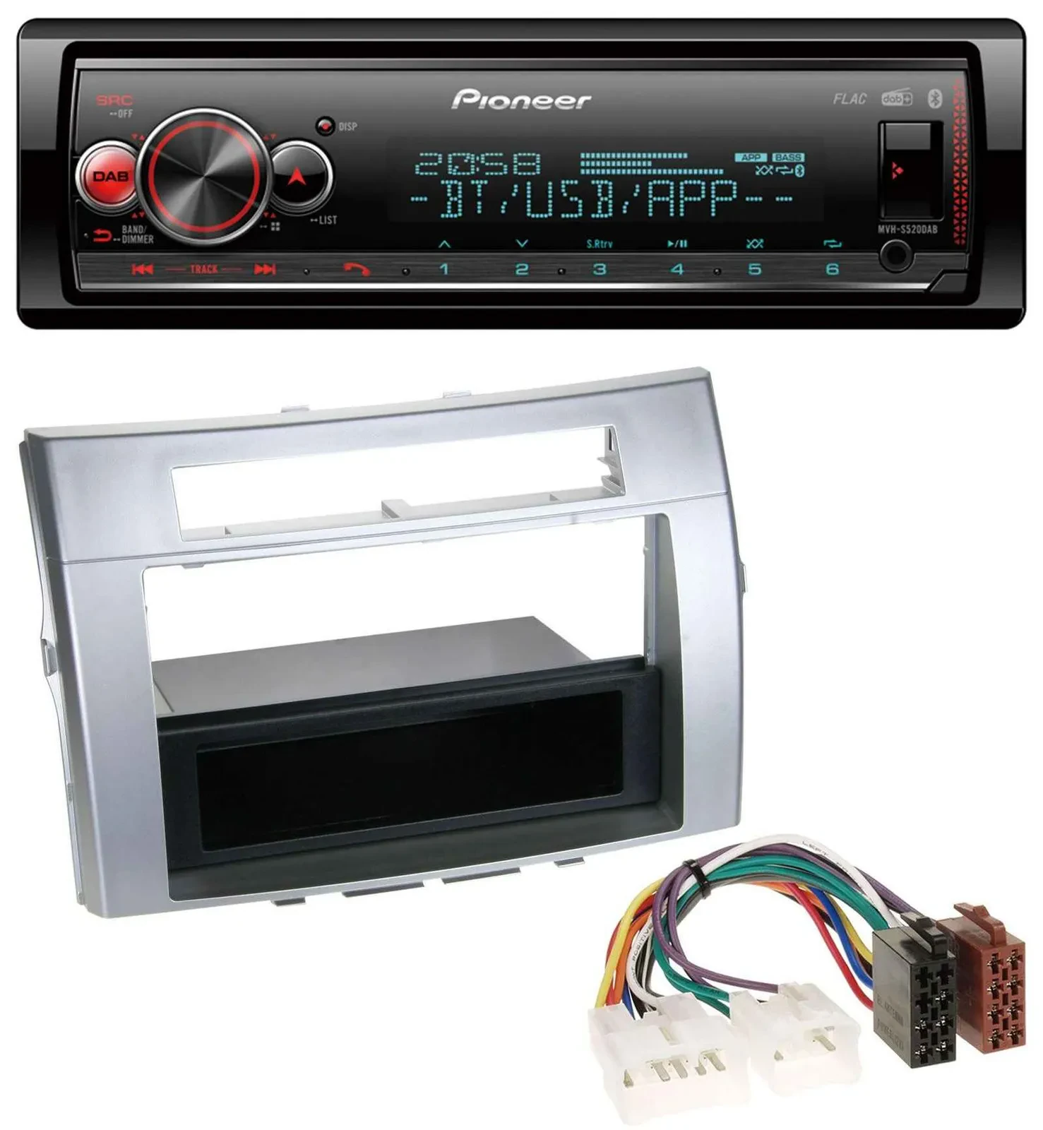 Pioneer Bluetooth USB MP3 DAB Autoradio für Toyota Corolla Verso 2004-2009 silbe