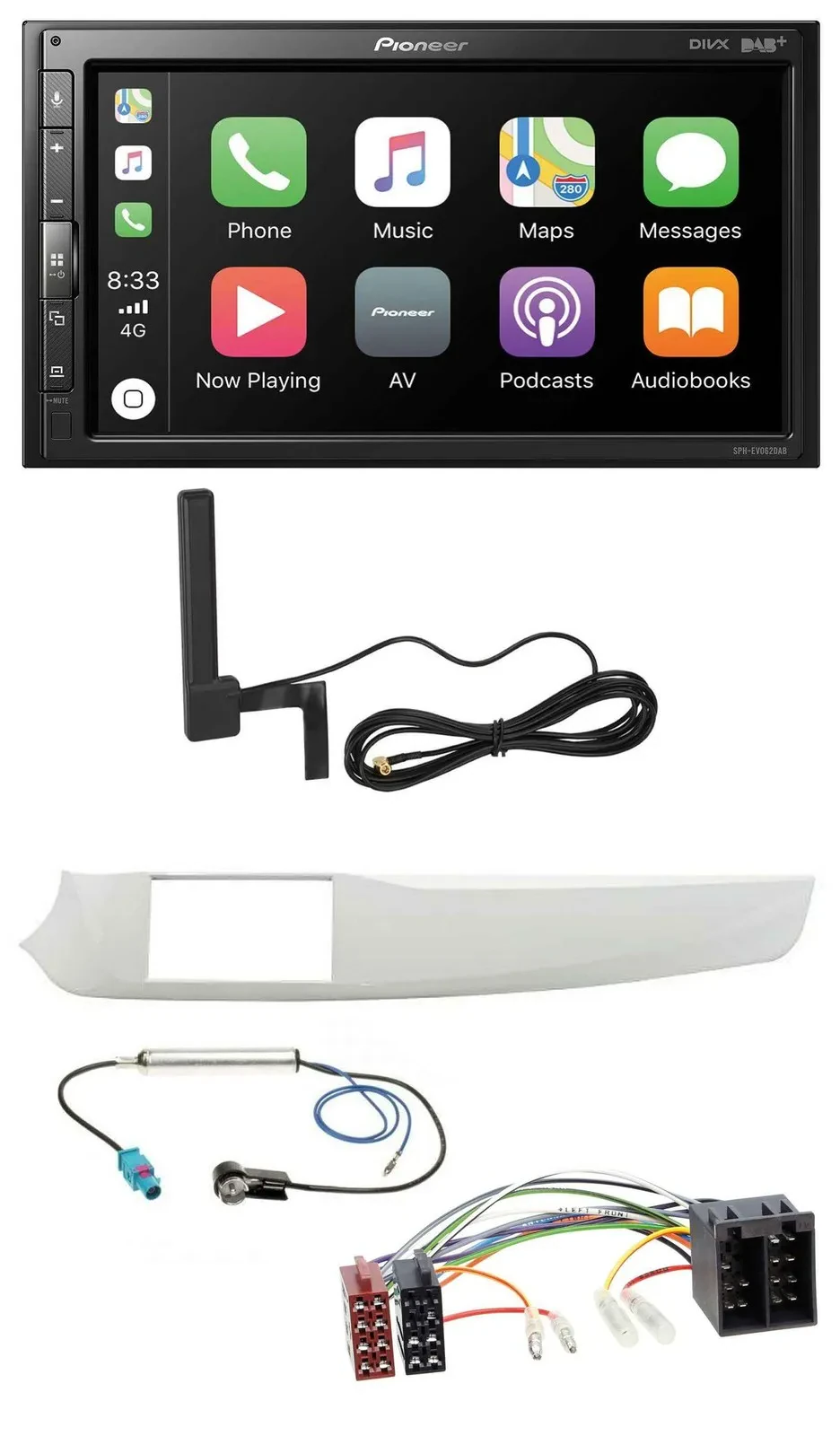 Pioneer USB 2DIN Bluetooth DAB MP3 Autoradio für Alfa Romeo Giulietta 2010-2013