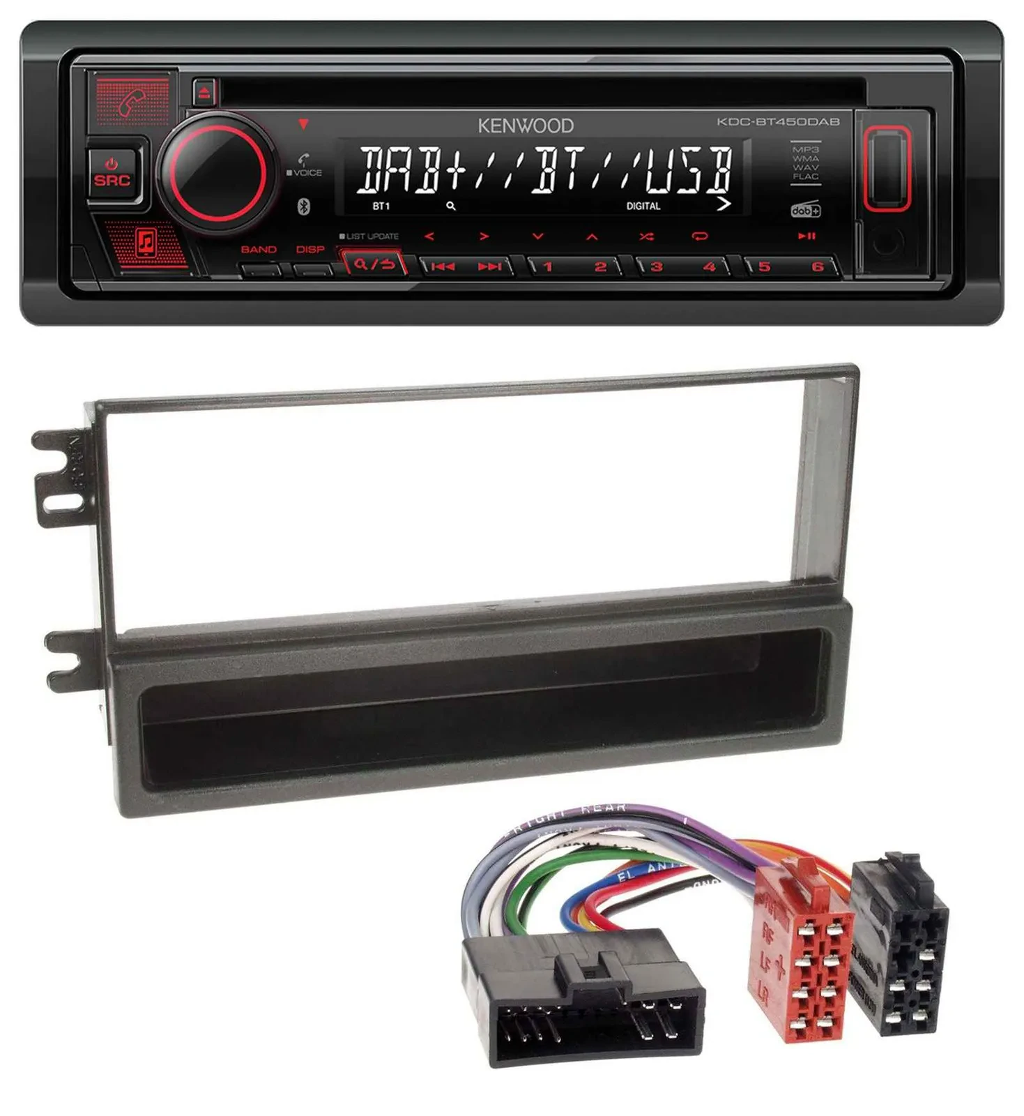 Kenwood MP3 CD USB Bluetooth DAB Autoradio für Kia Sportage I (2000-2005)
