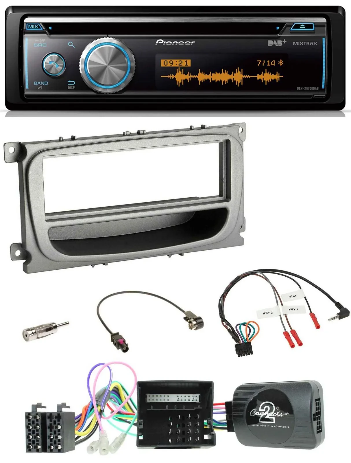 Pioneer Lenkrad DAB USB CD Bluetooth Autoradio für Ford Focus Galaxy C-Max Can a