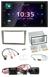 JVC DAB 2DIN Lenkrad Bluetooth USB Autoradio für Opel Corsa D satin-stone 09-14