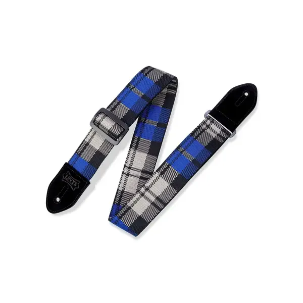 Ремень для гитары Levy's MC8VIN 2" Polyester Guitar Strap, Cobalt Plaid Poly Design