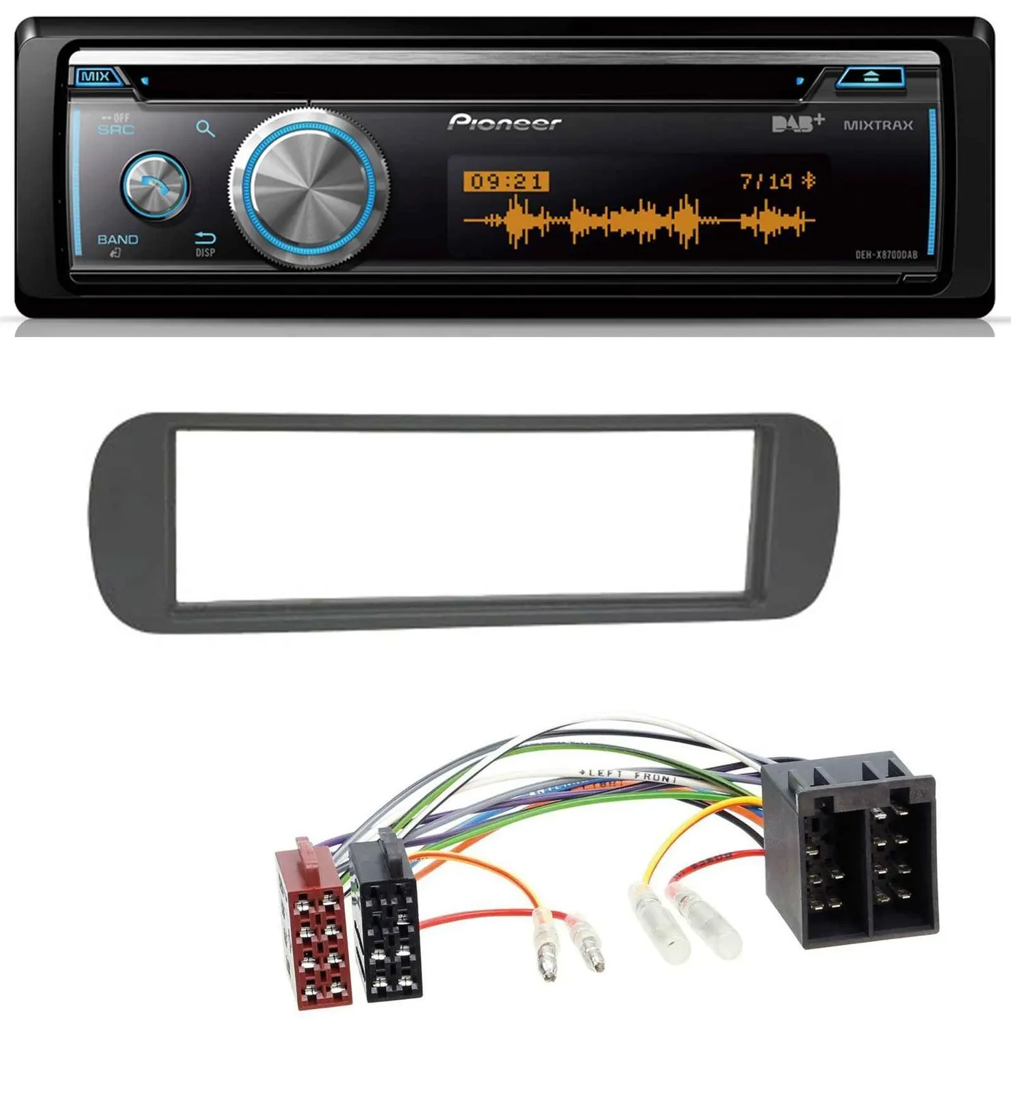 Pioneer MP3 DAB USB CD Bluetooth Autoradio für Lancia Y (1996-2004) - schwarz