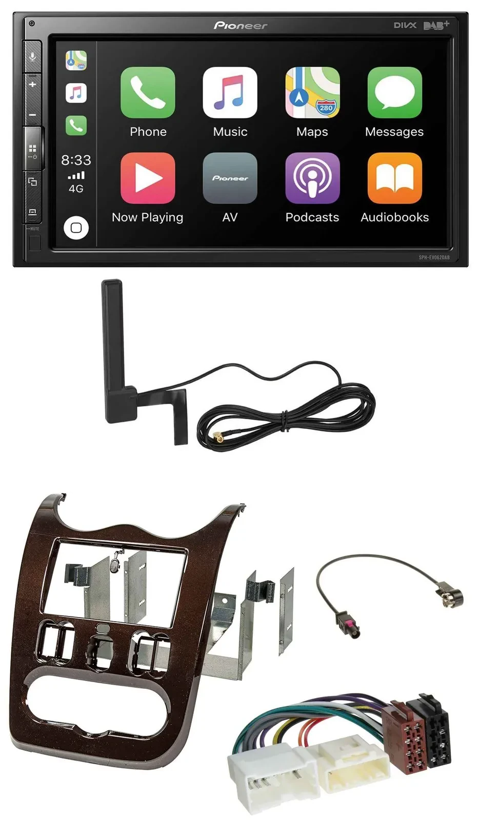 Pioneer USB 2DIN Bluetooth DAB MP3 Autoradio für Dacia Logan Duster Sandero ab 1