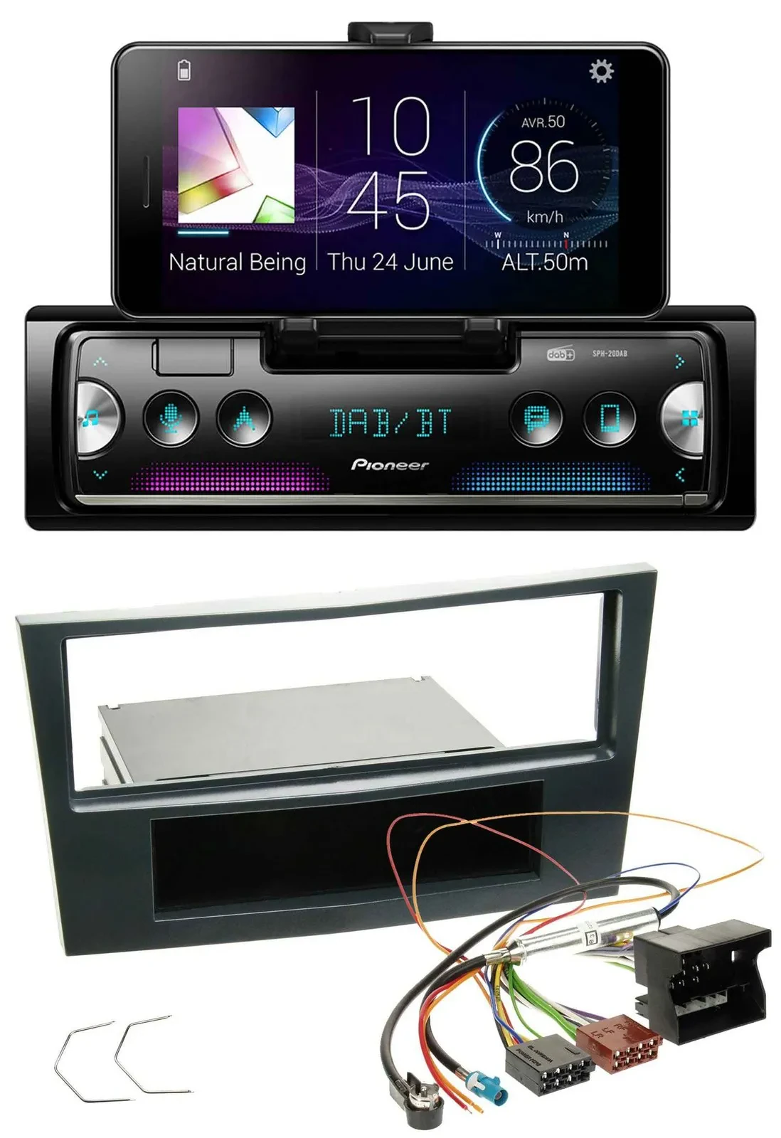 Автомагнитола Pioneer USB MP3 Bluetooth DAB для Opel Corsa D (с 2005), черный (Stealth Black)