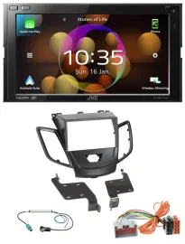 JVC DAB MP3 2DIN Bluetooth USB Autoradio für Ford Fiesta 08-10 schwarz