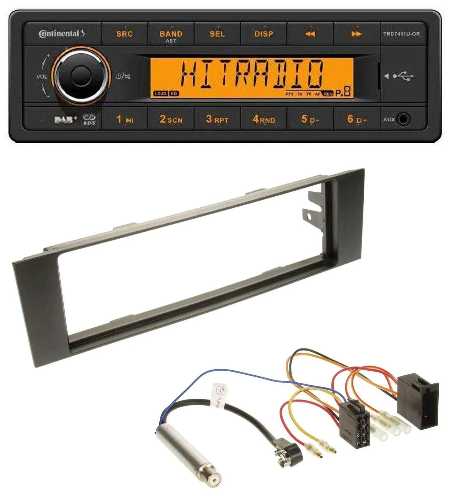 Continental 1DIN DAB MP3 AUX USB Autoradio für Audi A3 (8P, 03-06) - ISO